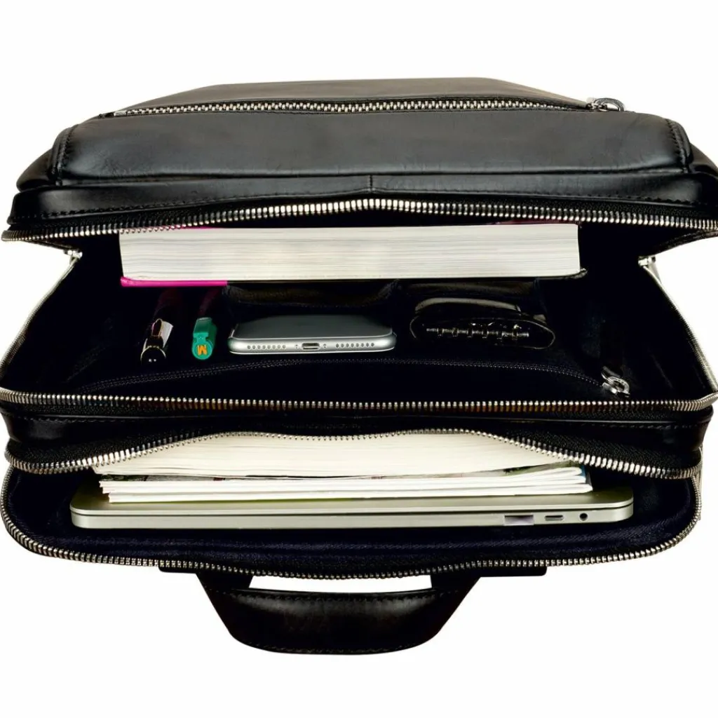 Best Leonhard Heyden Montreal Business-Rucksack Leder 44 cm Laptopfach schwarz