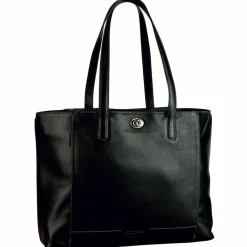 Discount Leonhard Heyden Nizza Shopper Tasche Leder 40 cm schwarz