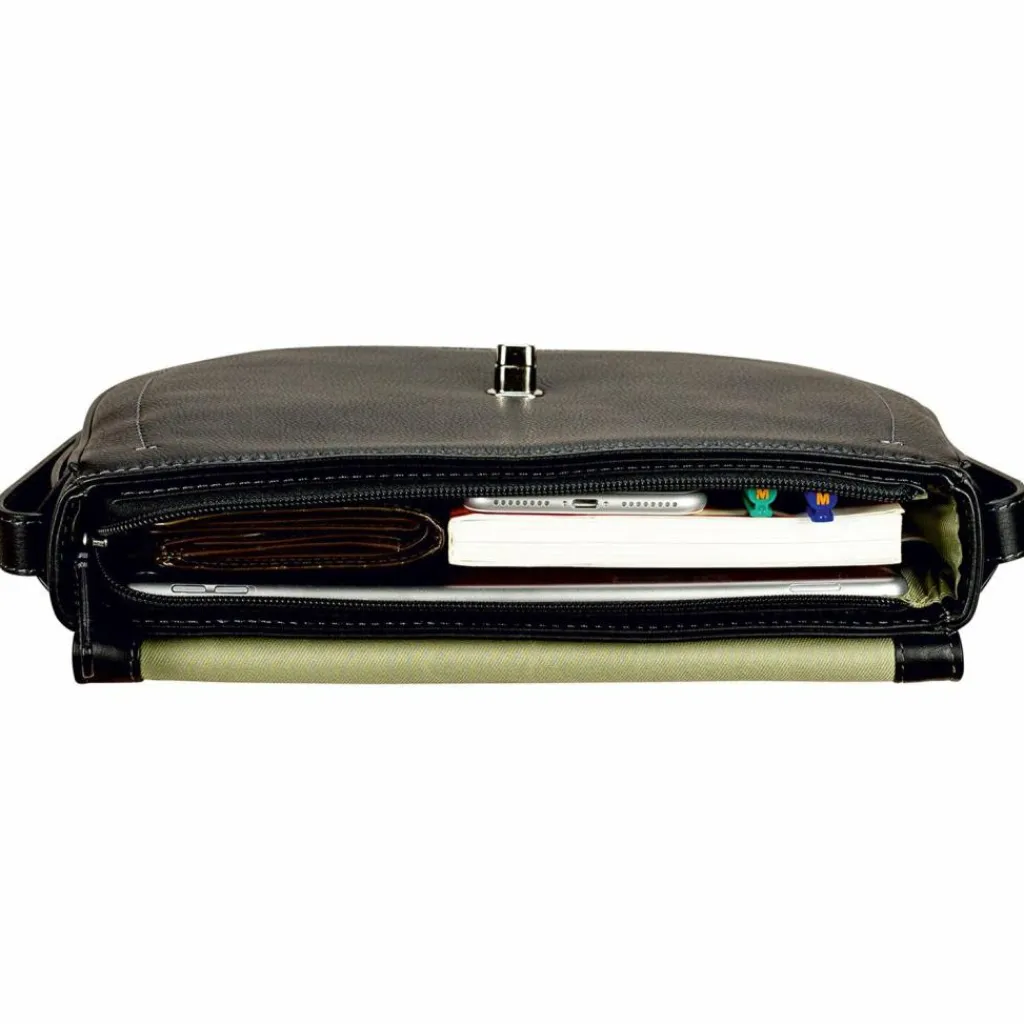 Discount Leonhard Heyden Nizza Umhängetasche Leder 29 cm schwarz1