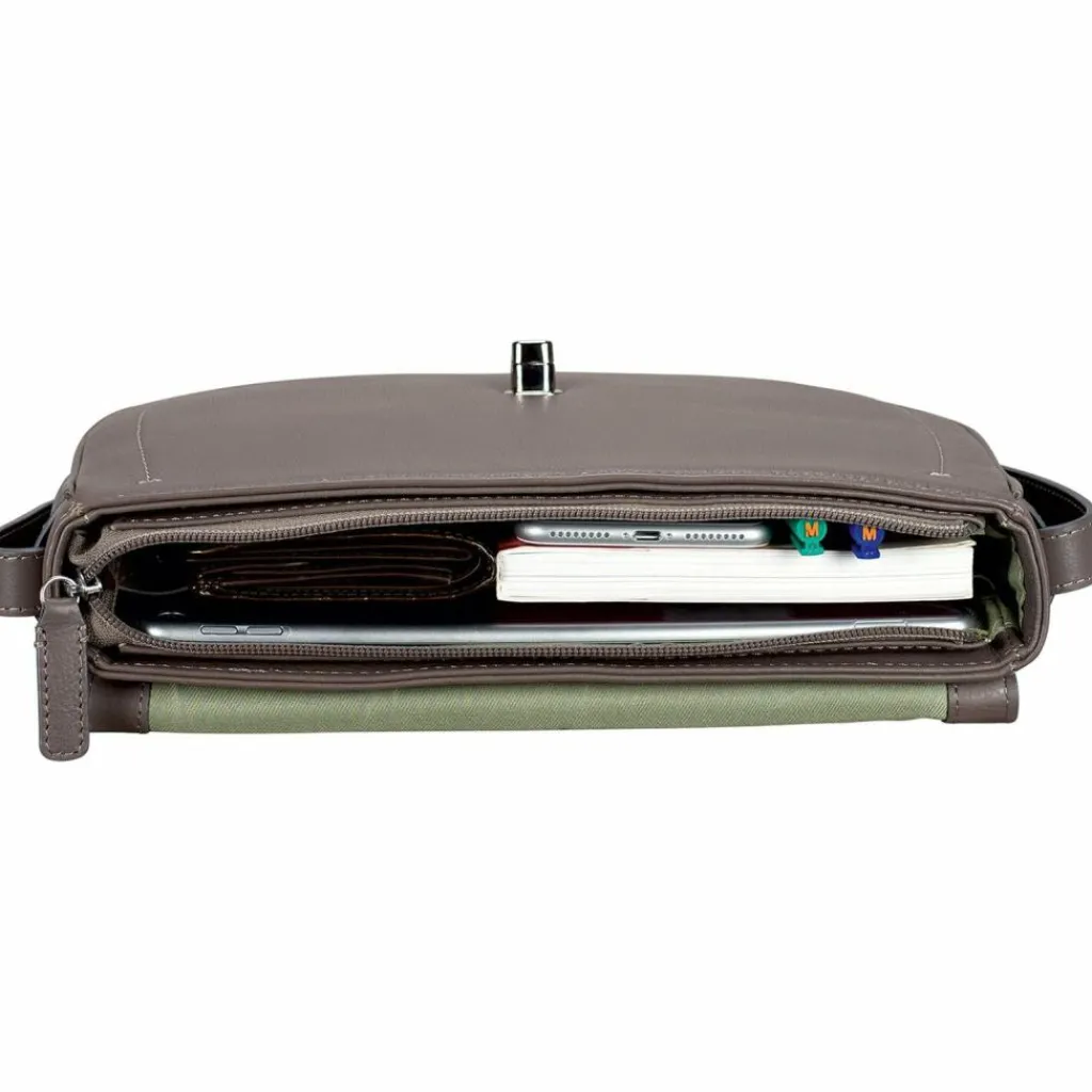 Best Leonhard Heyden Nizza Umhängetasche Leder 29 cm taupe