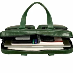Leonhard Heyden Aktentaschen<Porto Aktentasche Leder 38 cm flaschengrün