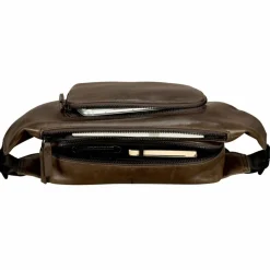Leonhard Heyden Porto Gürteltasche Leder 28 cm graubraun