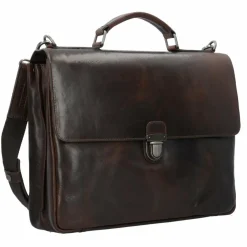Leonhard Heyden Laptoptaschen|Aktentaschen<Roma Aktentasche Leder 39 cm Laptopfach braun