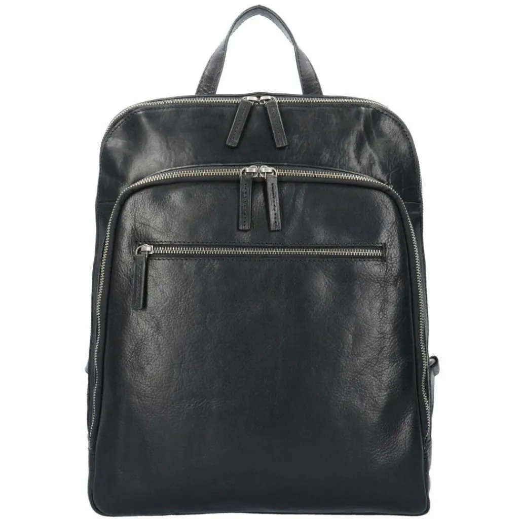 Leonhard Heyden Lederrucksäcke|Business-Rucksäcke<Roma Rucksack Leder 40 cm Laptopfach schwarz