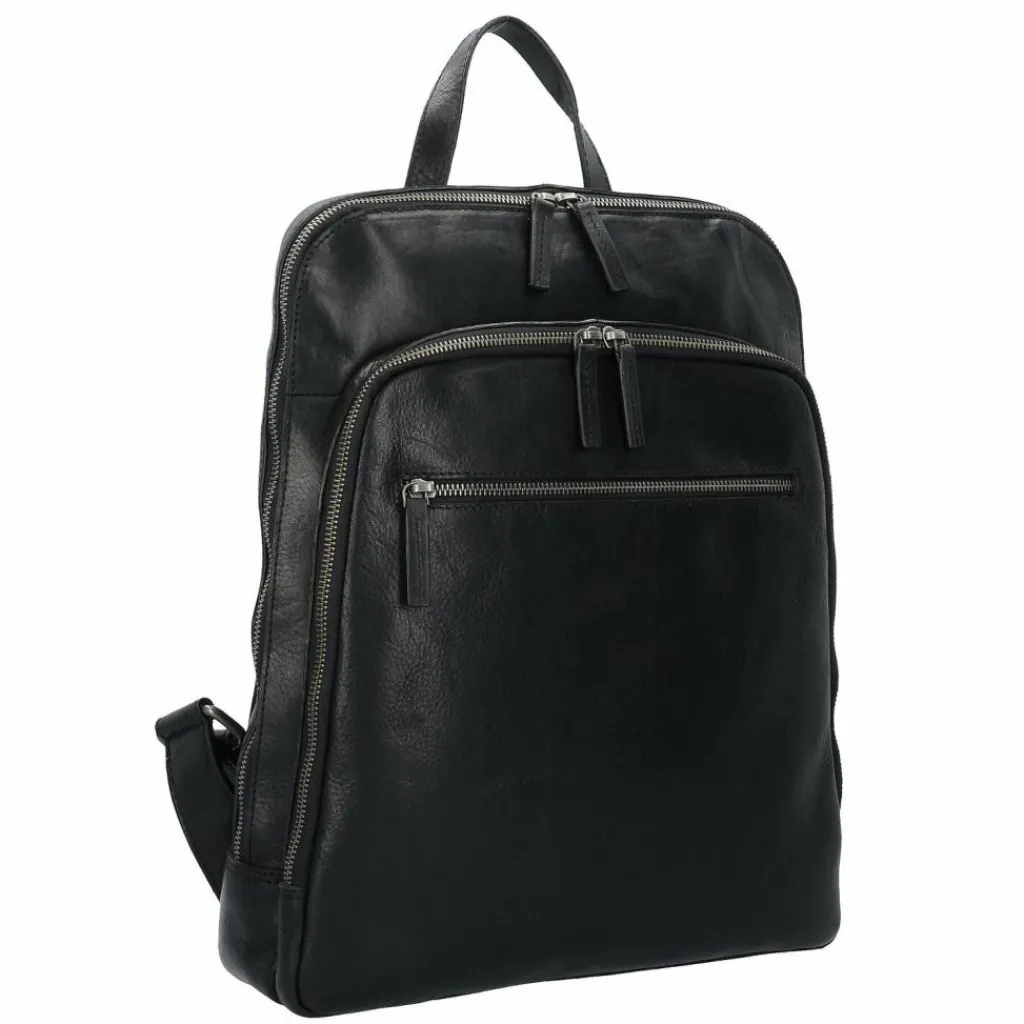 Leonhard Heyden Lederrucksäcke|Business-Rucksäcke<Roma Rucksack Leder 40 cm Laptopfach schwarz