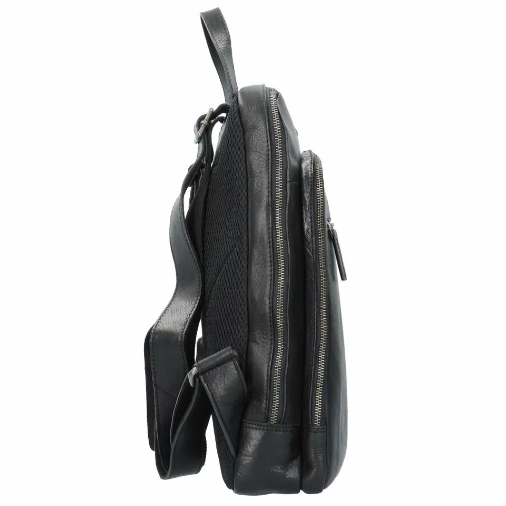 Leonhard Heyden Lederrucksäcke|Business-Rucksäcke<Roma Rucksack Leder 40 cm Laptopfach schwarz