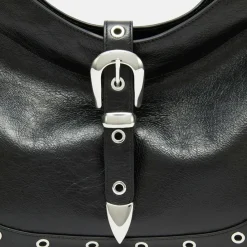 LES VISIONNAIRES Umhängetaschen<Elisa Rivet Umhängetasche Leder 40 cm black