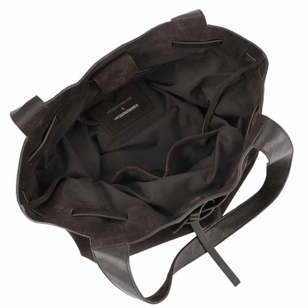 LES VISIONNAIRES Shopper|Schultertaschen<Garbriella Shopper Tasche Leder 40 cm dark brown
