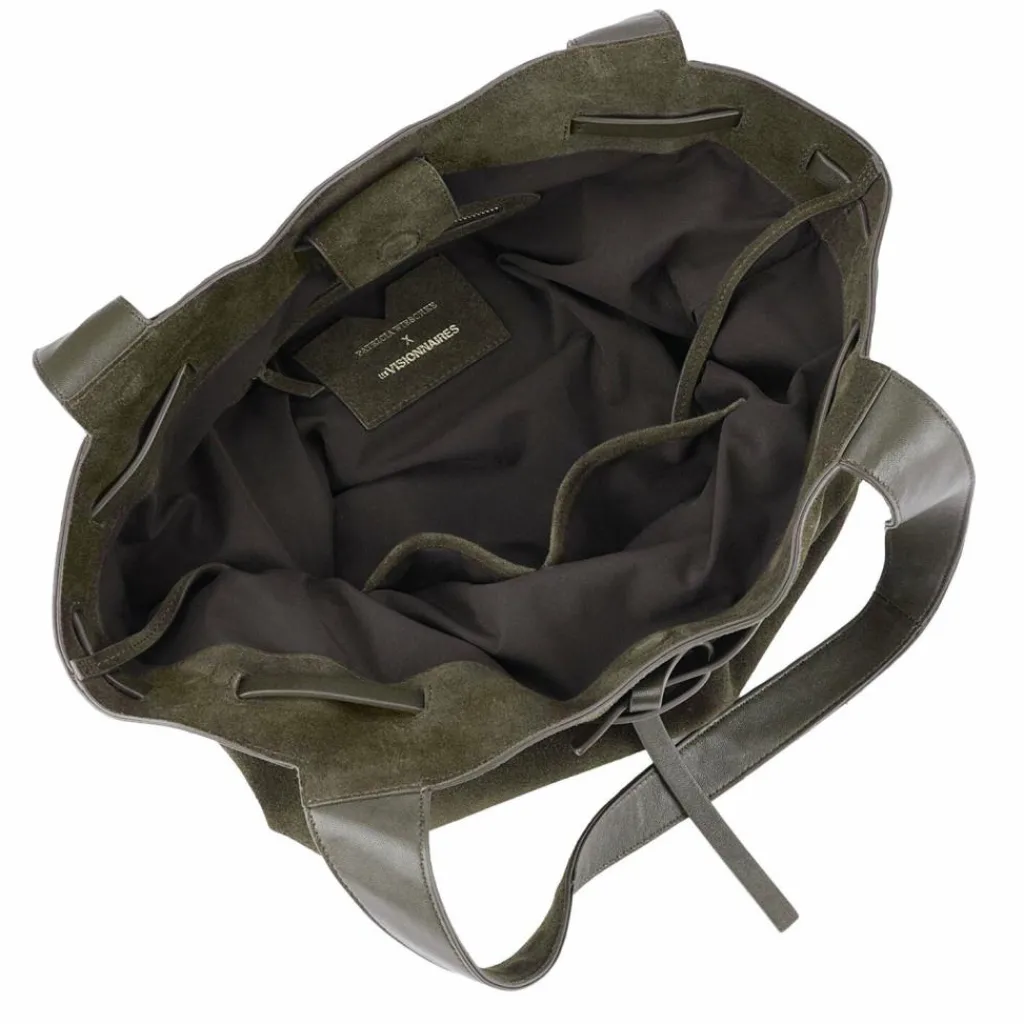 LES VISIONNAIRES Shopper|Schultertaschen<Garbriella Shopper Tasche Leder 40 cm moss green