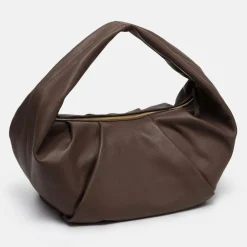 Outlet LES VISIONNAIRES Greta Essential Schultertasche Leder 43 cm chocolate