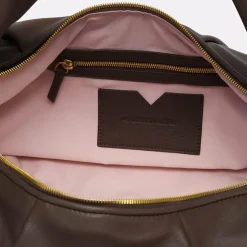 Outlet LES VISIONNAIRES Greta Essential Schultertasche Leder 43 cm chocolate