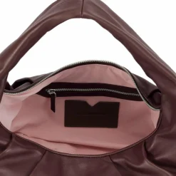 LES VISIONNAIRES Schultertaschen|Henkeltaschen<Greta Essential Schultertasche Leder 43 cm aubergine
