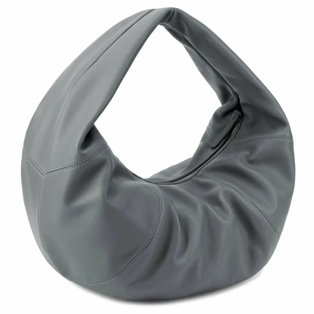 Outlet LES VISIONNAIRES Greta Schultertasche Leder 42 cm titanium grey