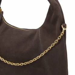 LES VISIONNAIRES Schultertaschen|Henkeltaschen<Jade Cozy Chain Schultertasche Leder 38 cm dark brown