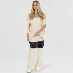 Liebeskind Archive Schultertasche Leder 26.5 cm black