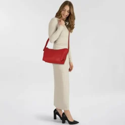 New Liebeskind Elvira Umhängetasche Leder 26 cm true red