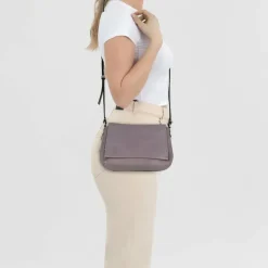 New Liebeskind Hera Umhängetasche Leder 22 cm mit Dehnfalte anemone