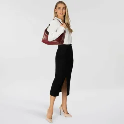 Liebeskind Maia Schultertasche Leder 36 cm pomegranate