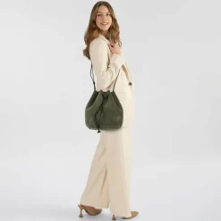 Online Liebeskind Monogram Beuteltasche Leder 35 cm forest