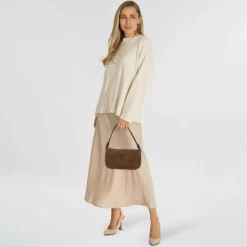 Liebeskind Monogram Schultertasche Leder 23.5 cm safari