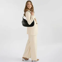 Outlet Liu Jo Kaliska Schultertasche M 32 cm mit Dehnfalte nero