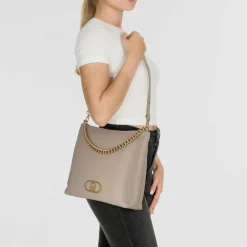 Outlet Liu Jo Lapuffy Schultertasche 35 cm dark sand