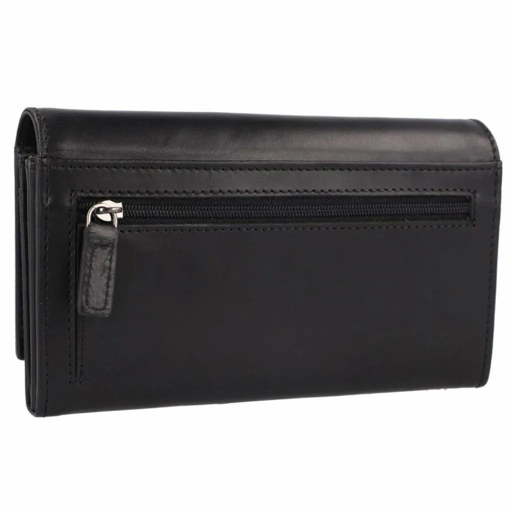 Lloyd Damengeldbörsen Querformat<Geldbörse RFID Schutz Leder 16.5 cm schwarz