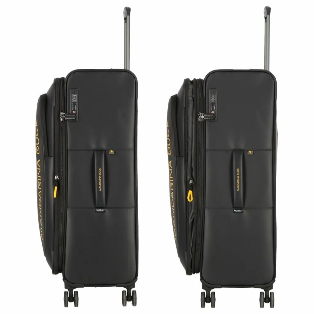 Clearance Mandarina Duck Eco Coated 4 Rollen Trolley L 78 cm mit Dehnfalte black