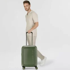 Outlet Mandarina Duck Logoduck 4-Rollen Kabinentrolley 55 cm pine green