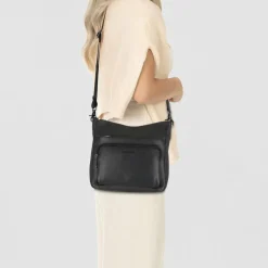 Discount Mandarina Duck Mellow Leather Umhängetasche Leder 30 cm nero