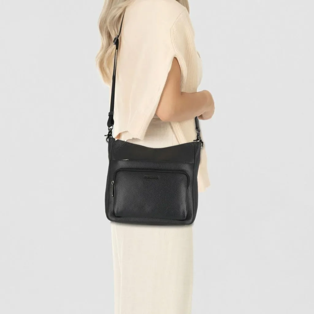 Discount Mandarina Duck Mellow Leather Umhängetasche Leder 30 cm nero