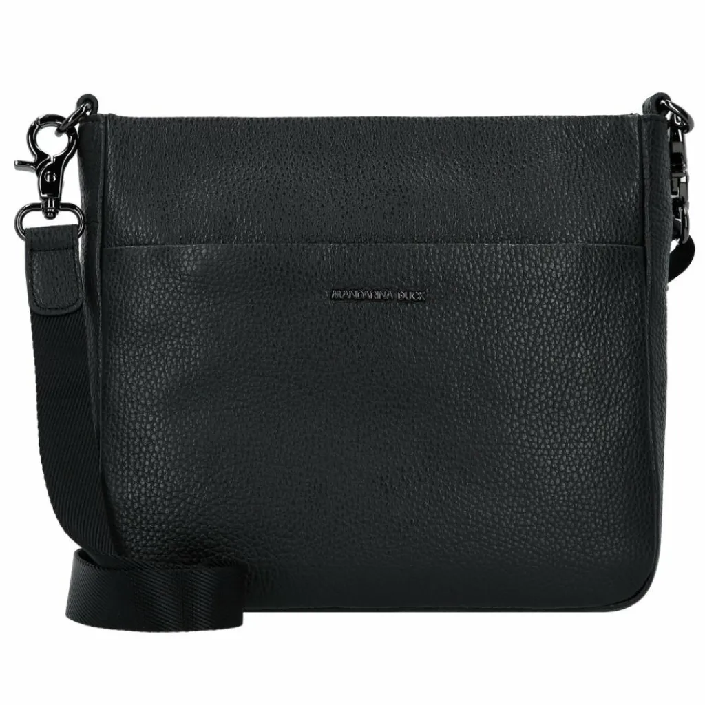 Hot Mandarina Duck Mellow Umhängetasche Leder 27 cm nero