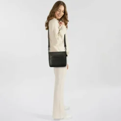 Hot Mandarina Duck Mellow Umhängetasche Leder 27 cm nero