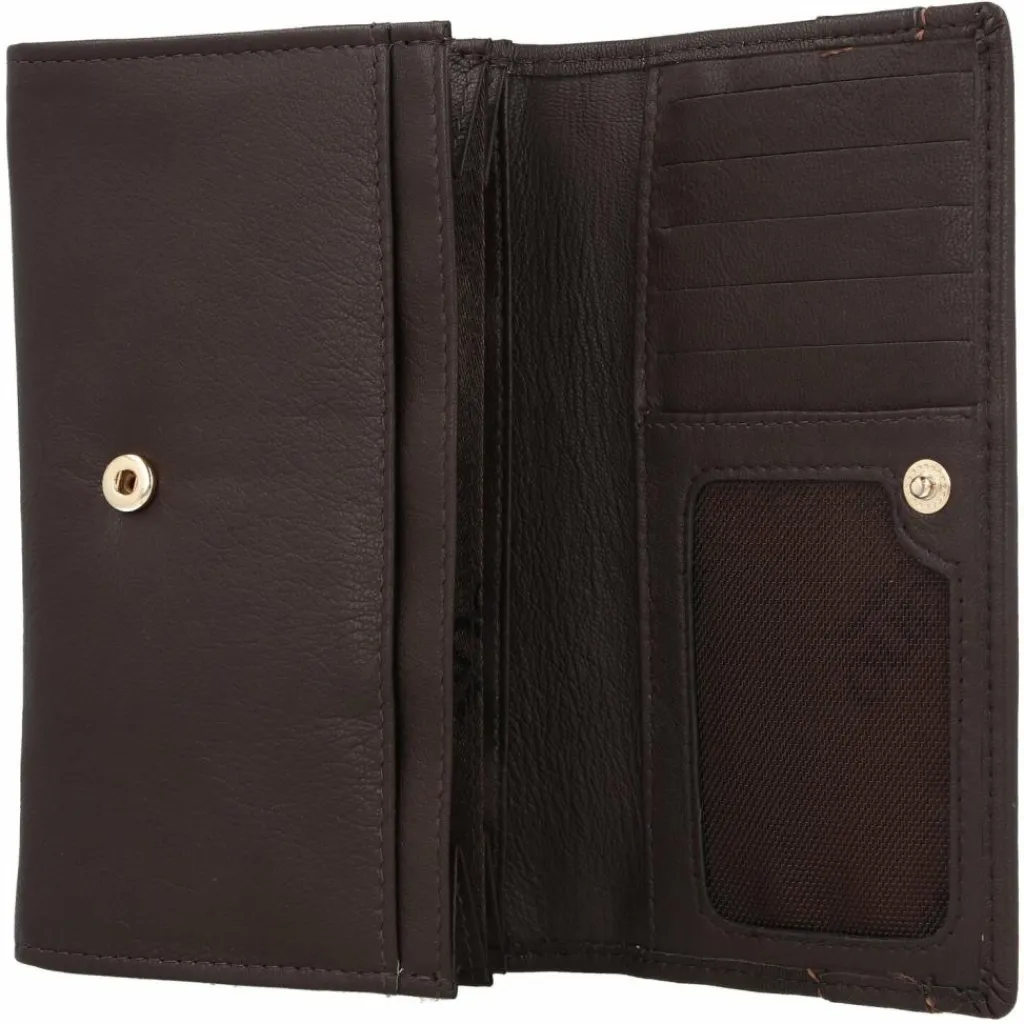 New mano Don Leonardo Geldbörse RFID Leder 16 cm dunkelbraun