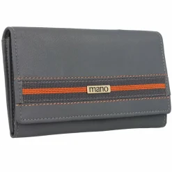mano Damengeldbörsen Querformat<Don Leonardo Geldbörse RFID Leder 16 cm grau