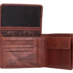 New mano Don Luca Geldbörse Leder 12 cm cognac