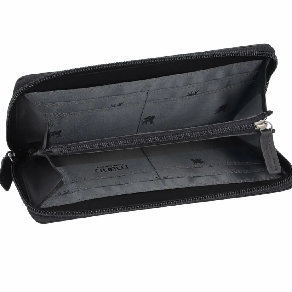 mano Damengeldbörsen Querformat<Don Romeo Geldbörse RFID Leder 18 cm schwarz