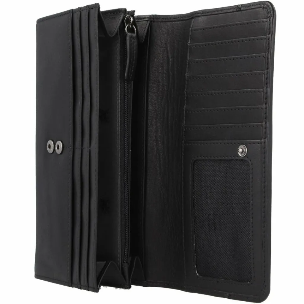 mano Damengeldbörsen Querformat<Don Romeo Geldbörse RFID Leder 18 cm schwarz