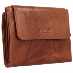 Outlet mano Donna Aurona Geldbörse RFID Leder 14 cm cognac