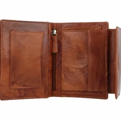 Outlet mano Donna Aurona Geldbörse RFID Leder 14 cm cognac