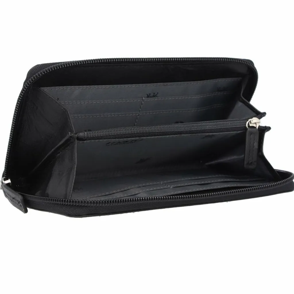 mano Damengeldbörsen Querformat<Donna Aurona Geldbörse RFID Leder 19 cm schwarz