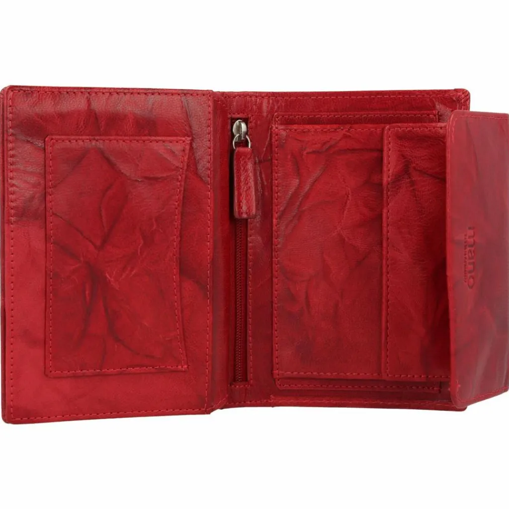 mano Damengeldbörsen Querformat<Donna Aurona Geldbörse RFID Leder 14 cm rot