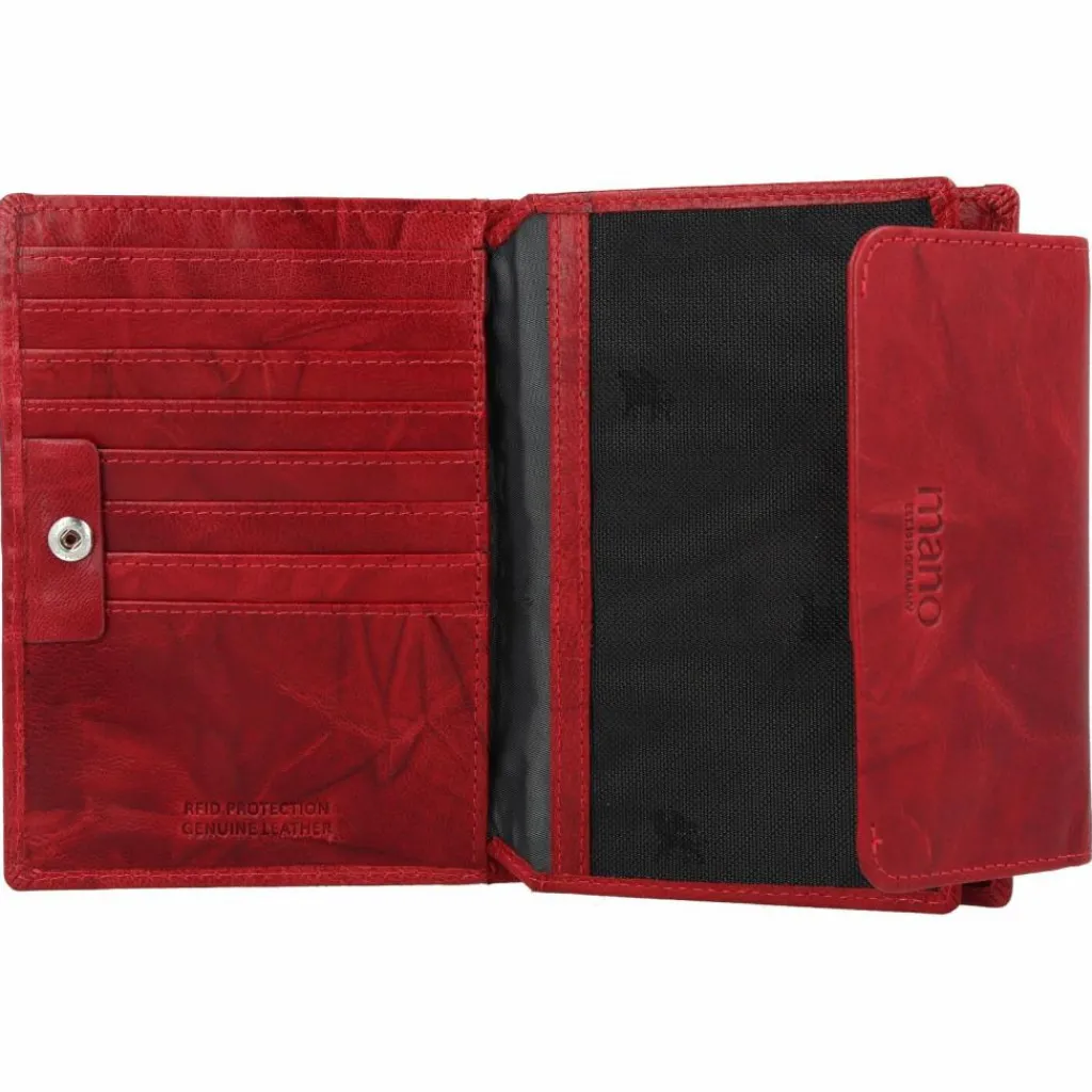mano Damengeldbörsen Querformat<Donna Aurona Geldbörse RFID Leder 14 cm rot
