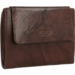 New mano Donna Aurona Geldbörse RFID Leder 14 cm dunkelbraun