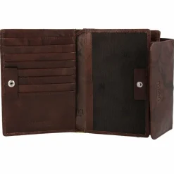 New mano Donna Aurona Geldbörse RFID Leder 14 cm dunkelbraun