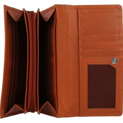 New mano Donna Giulia Geldbörse Leder 19,5 cm cognac