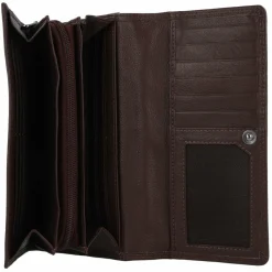 Online mano Donna Giulia Geldbörse Leder 19,5 cm dunkelbraun