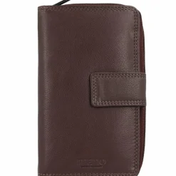 Outlet mano Donna Giulia Geldbörse Leder 10,5 cm dunkelbraun