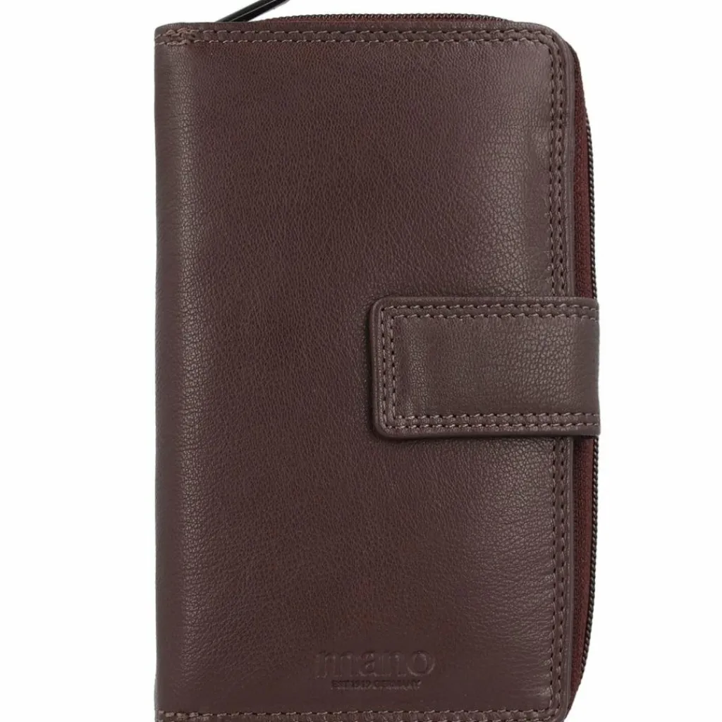 Outlet mano Donna Giulia Geldbörse Leder 10,5 cm dunkelbraun