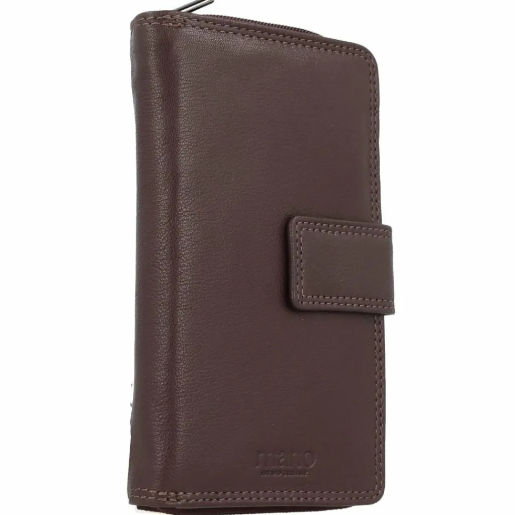 Outlet mano Donna Giulia Geldbörse Leder 10,5 cm dunkelbraun
